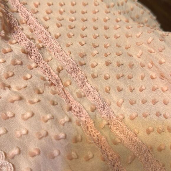 J. Crew Pink Swiss Dot Coquette Blouse Button Back Lined Women’s Top Size 2-FLAW - Picture 8 of 8